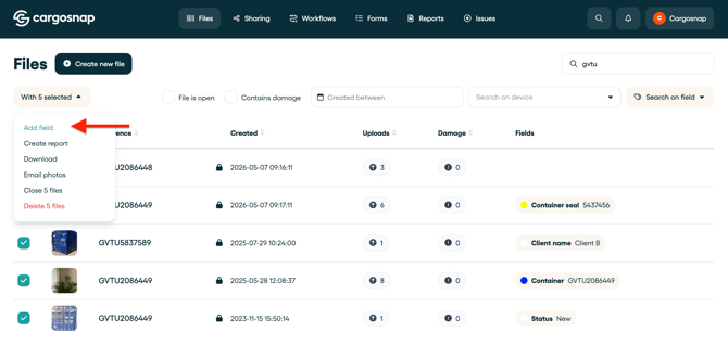 Fields in files overview